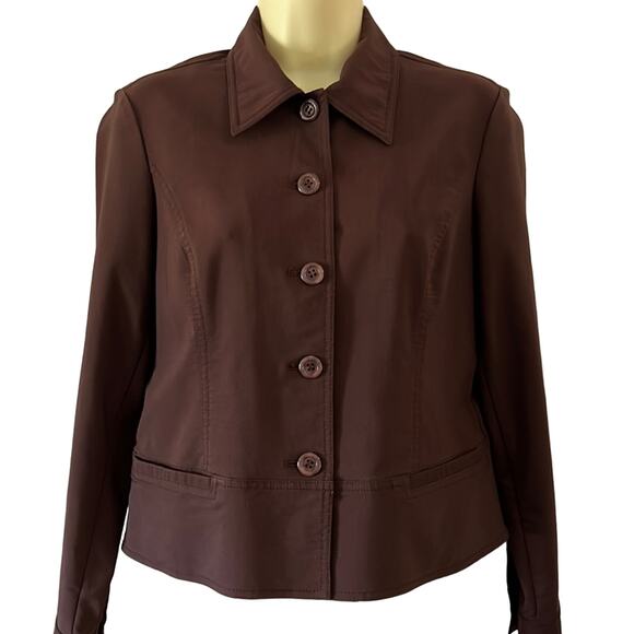 Due per Due Petite 8P Vintage Brown Blazer Suit Jacket Office Work - Picture 1 of 8